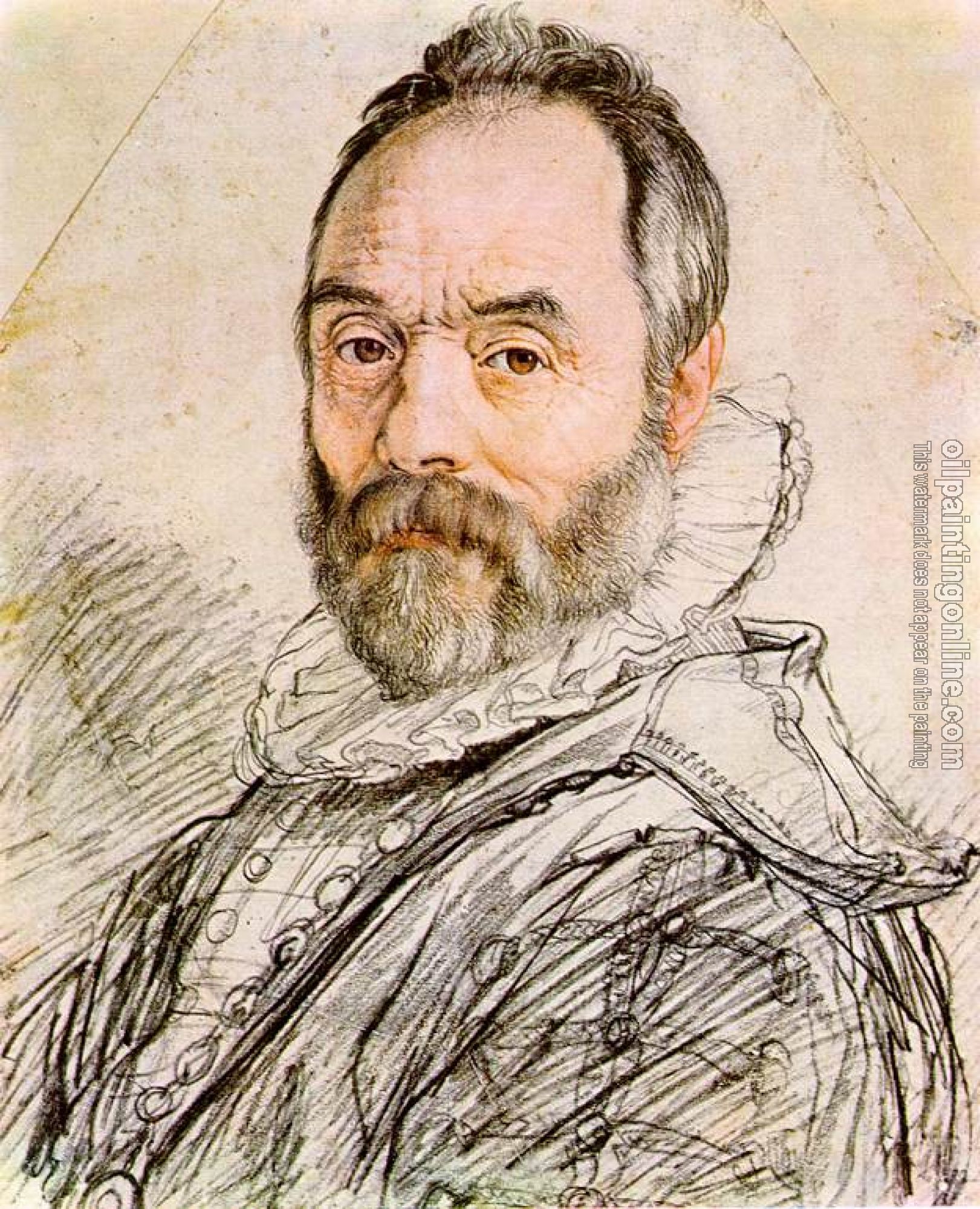 Goltzius, Hendrick - Portrait of Sculptor Giambologna